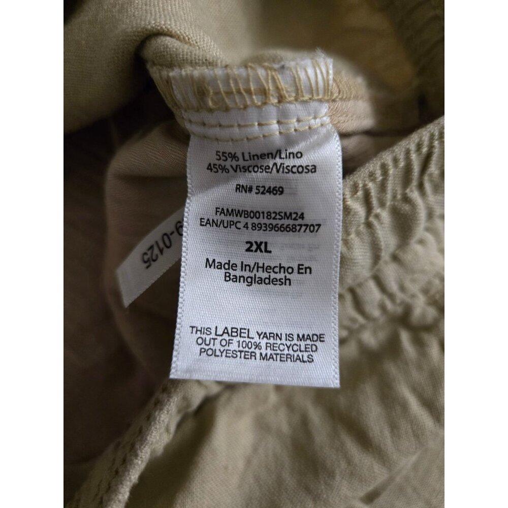 Free Assembly Men's Linen Blend Pull-On Cargo Shorts Plus Size 2XL NWT - Picture 7 of 7